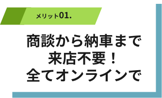 商談から納車まで 来店不要！ 全てオンラインで